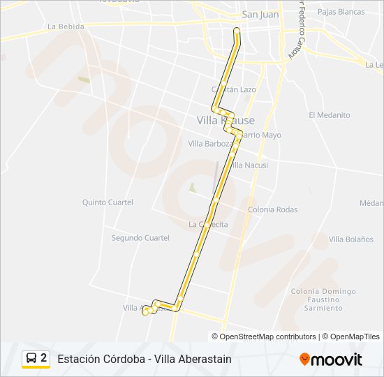 Mapa de 2 de autobús