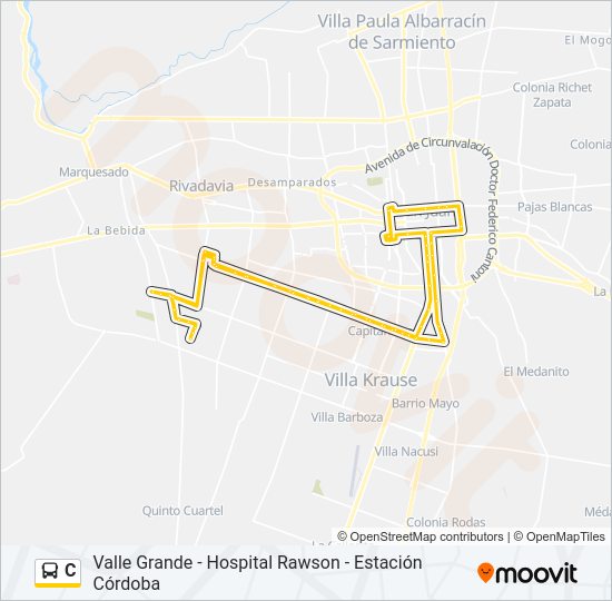 Mapa de C de autobús
