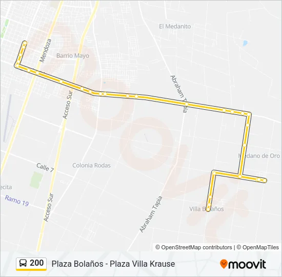 200 Bus Line Map
