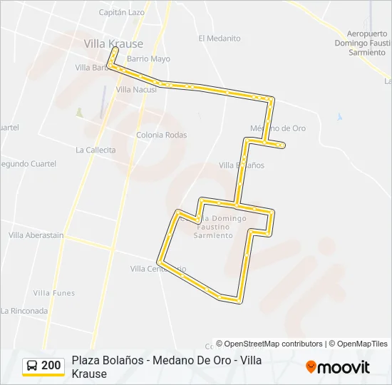 200 Bus Line Map