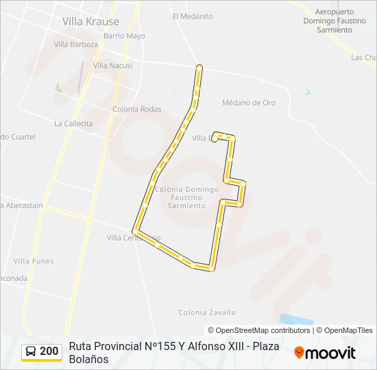 200 Bus Line Map