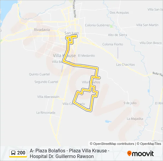 200 Bus Line Map