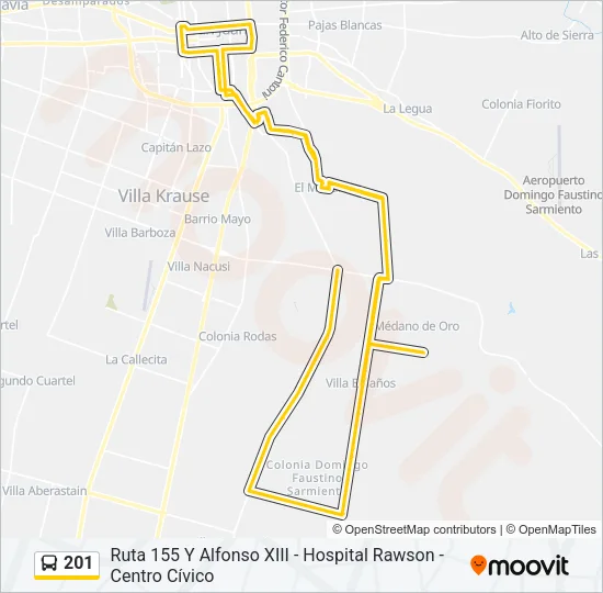 201 Bus Line Map
