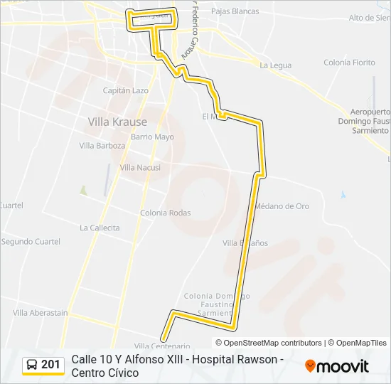 201 Bus Line Map