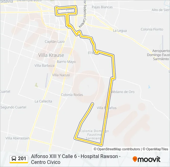 201 Bus Line Map