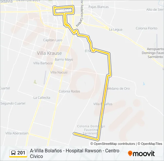 201 Bus Line Map