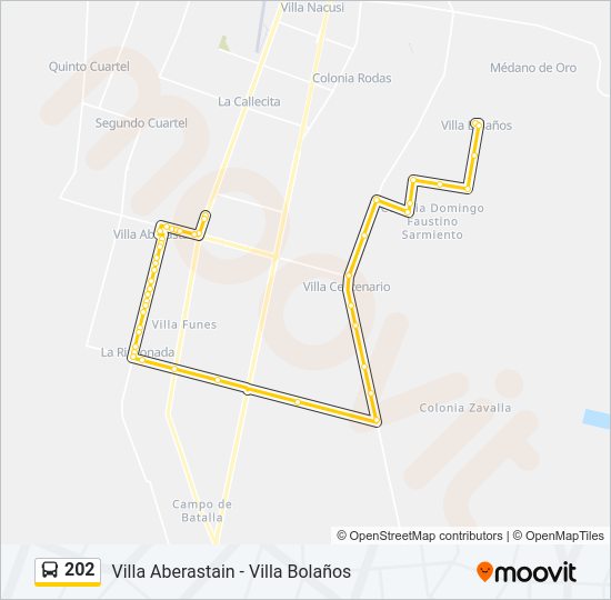 Mapa de 202 de autobús
