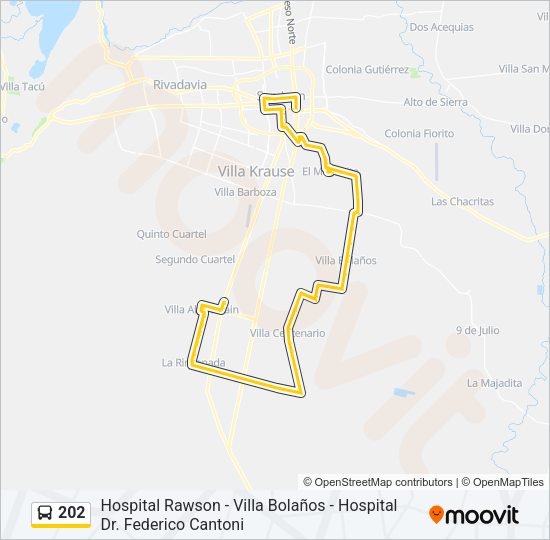 Mapa de 202 de autobús