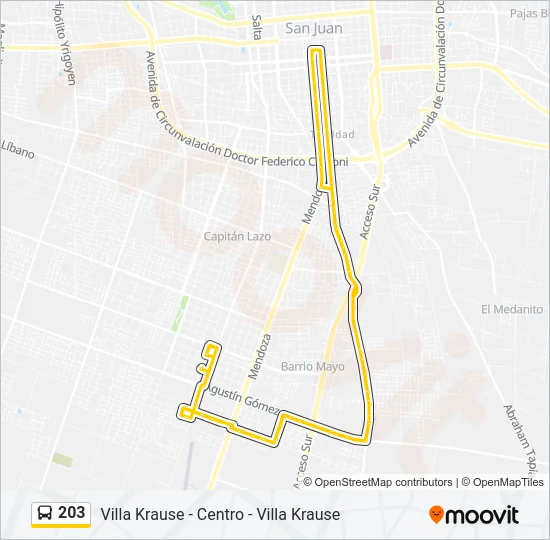 203 Bus Line Map