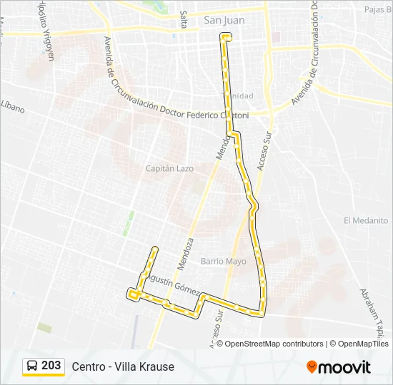 203 Bus Line Map