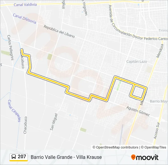 207 Bus Line Map
