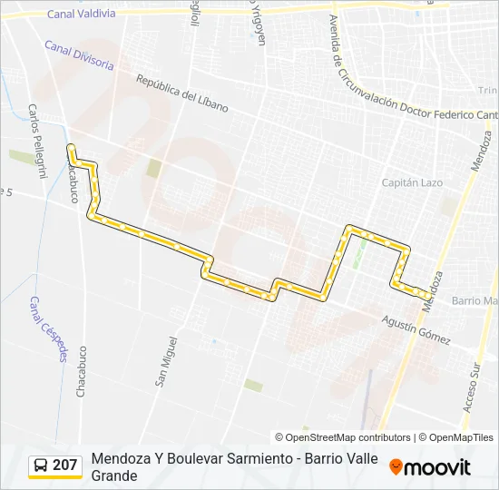 207 Bus Line Map