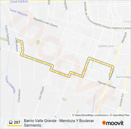 207 Bus Line Map
