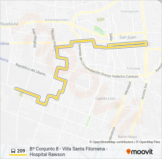 209 Bus Line Map