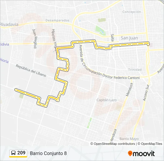 209 Bus Line Map