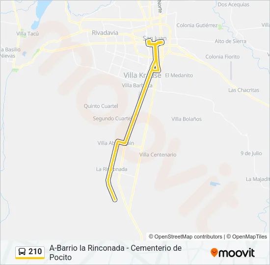 210 Bus Line Map