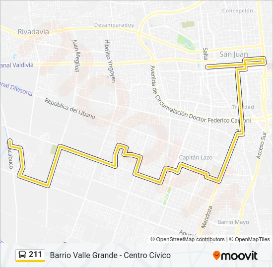 211 Bus Line Map