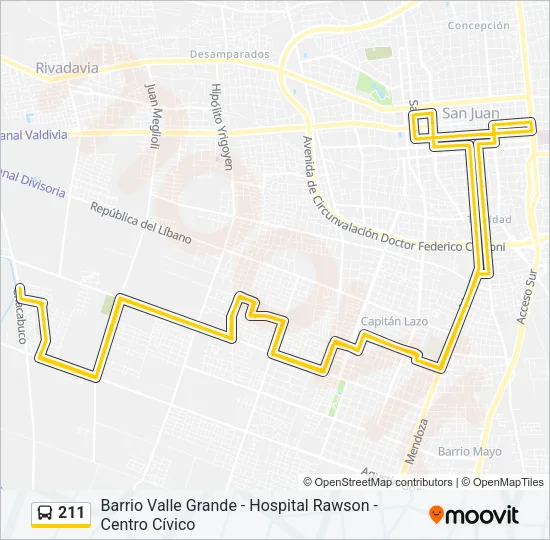 211 Bus Line Map