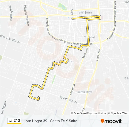 213 Bus Line Map