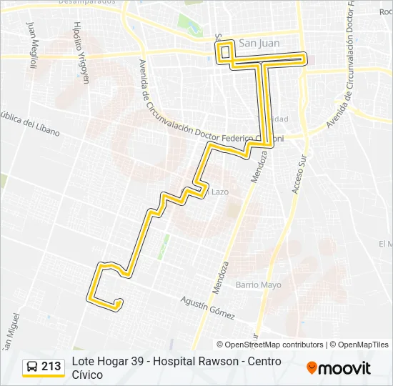 213 Bus Line Map