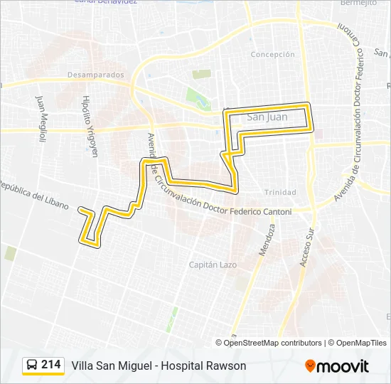 214 Bus Line Map
