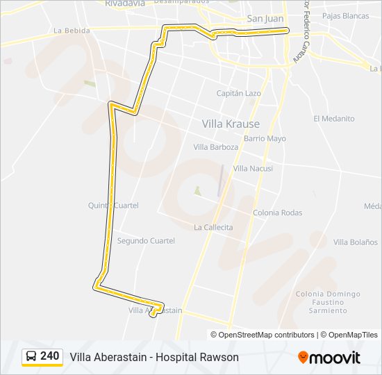 Mapa de 240 de autobús