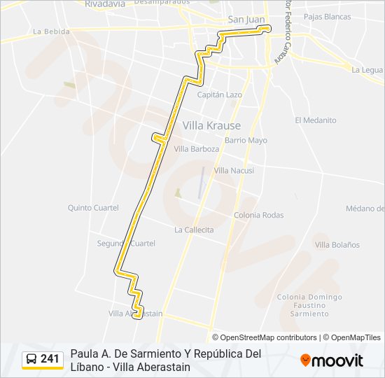 Mapa de 241 de autobús