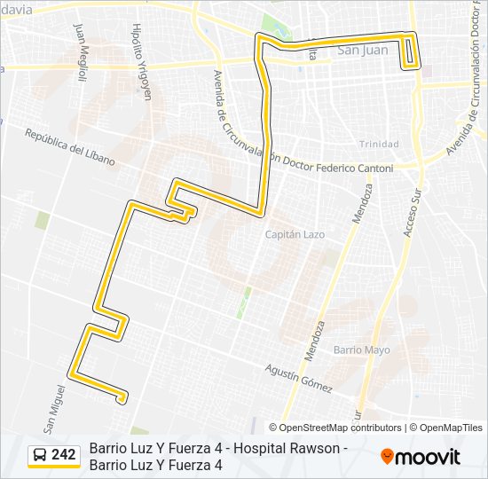 Mapa de 242 de autobús