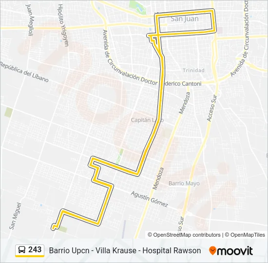 243 Bus Line Map