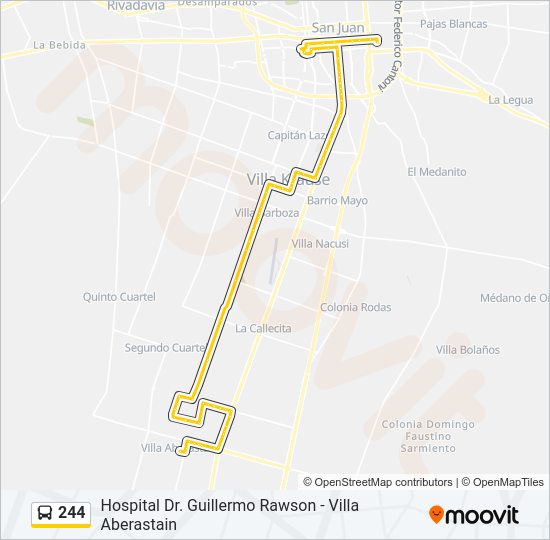 Mapa de 244 de autobús