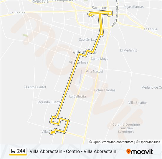 Mapa de 244 de autobús