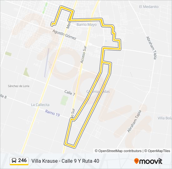 Mapa de 246 de autobús
