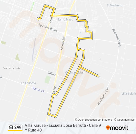 Mapa de 246 de autobús