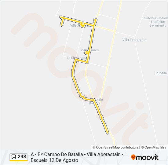 Mapa de 248 de autobús