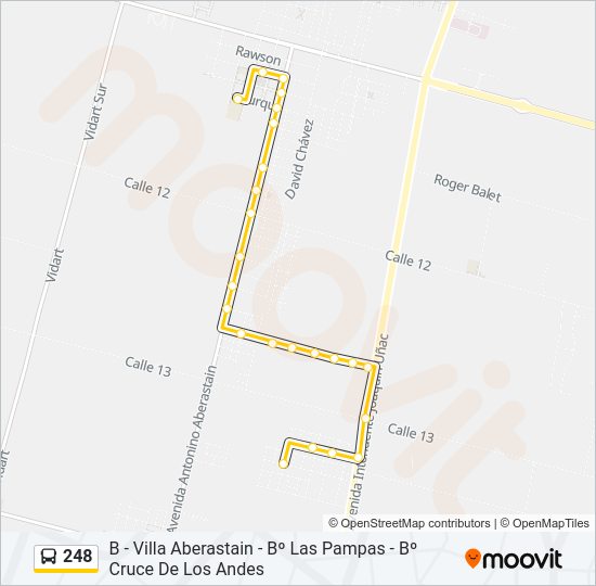Mapa de 248 de autobús