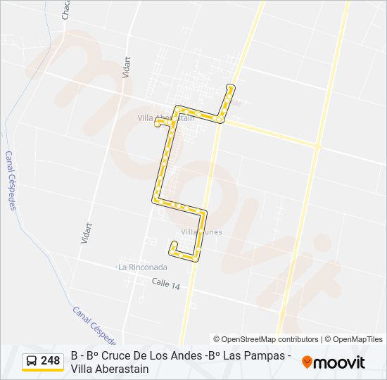 Mapa de 248 de autobús