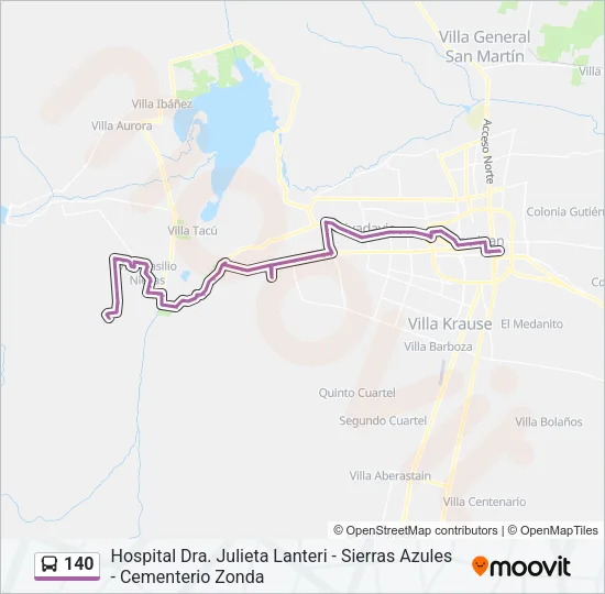 140 Bus Line Map