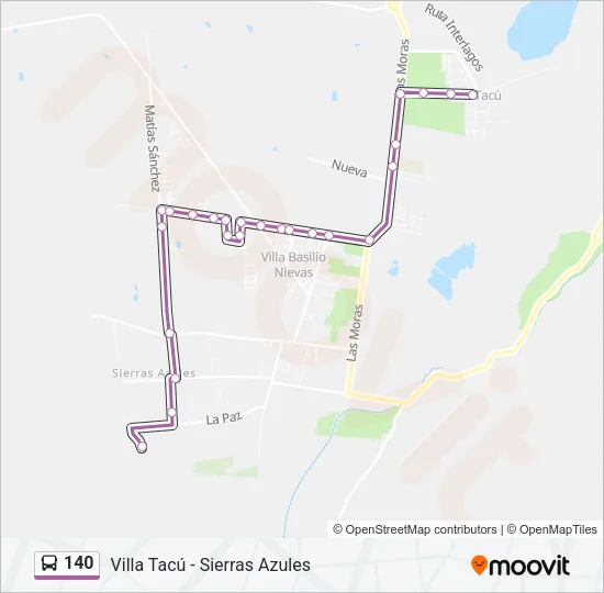 140 Bus Line Map