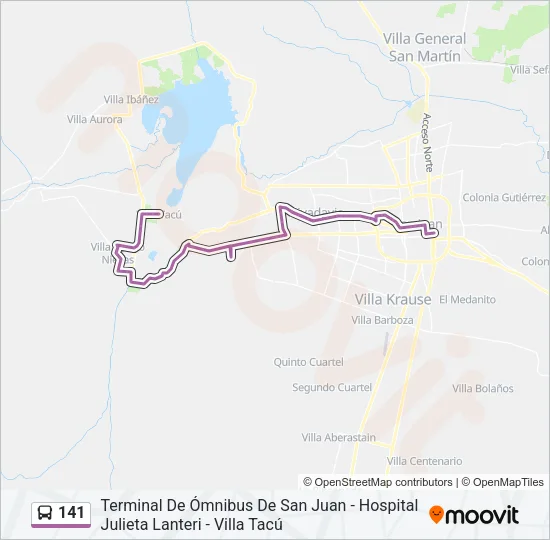 141 Bus Line Map