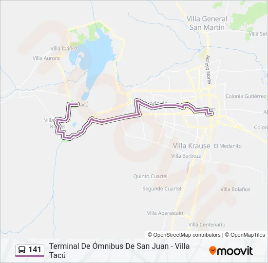 141 Bus Line Map