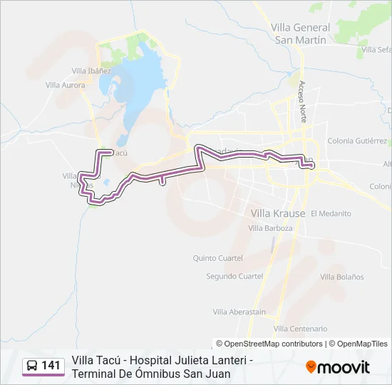 141 Bus Line Map