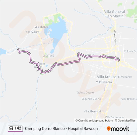 Mapa de 142 de autobús