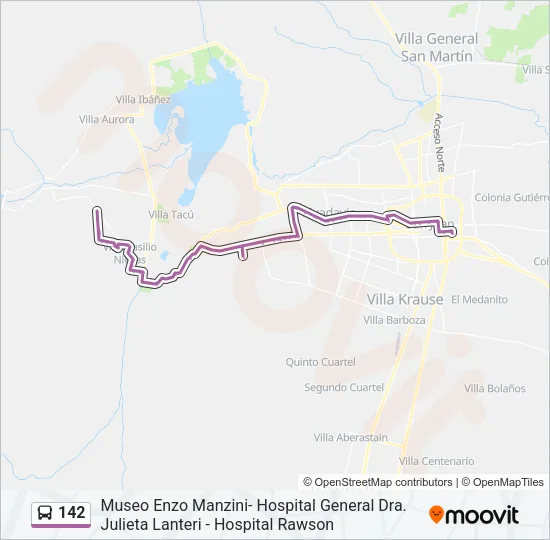 142 Bus Line Map