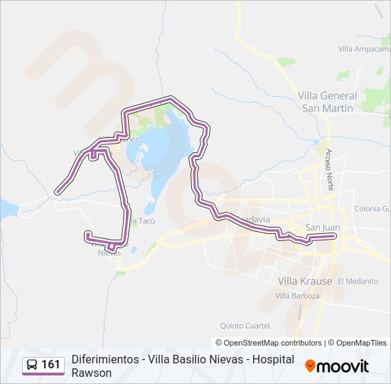 Mapa de 161 de autobús
