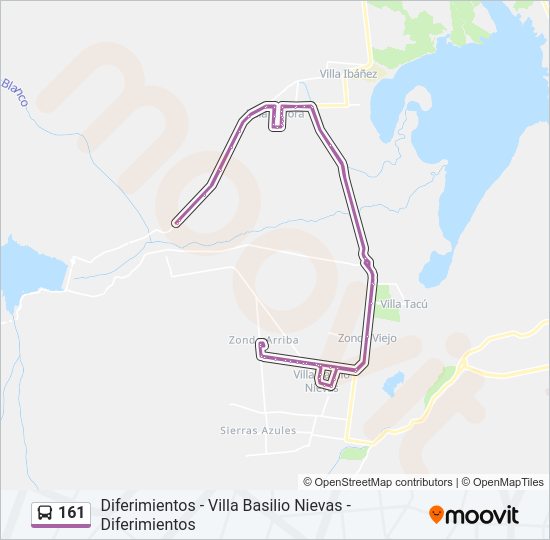 Mapa de 161 de autobús