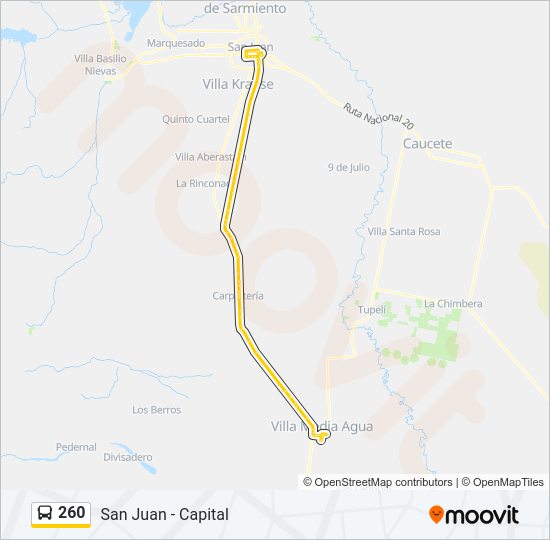 Mapa de 260 de autobús