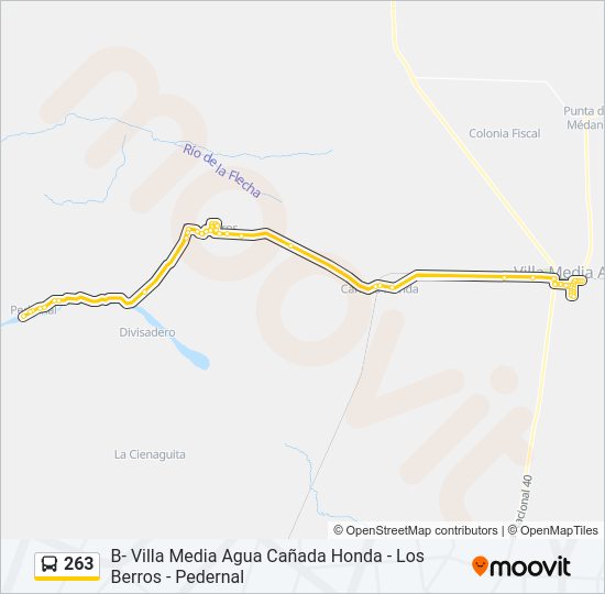 Mapa de 263 de autobús