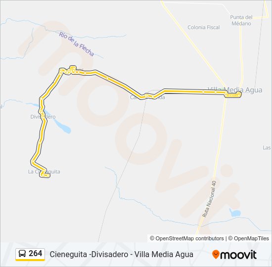 Mapa de 264 de autobús