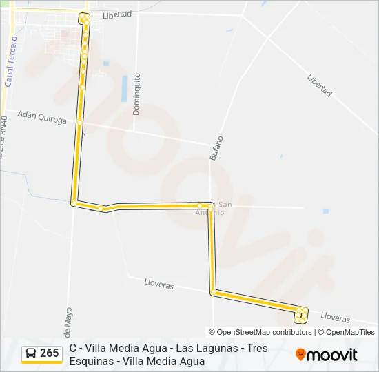 265 Bus Line Map