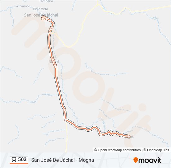 Mapa de 503 de autobús